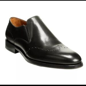 Allen Edmonds "LUCCA" Men's 9 D Black Slip-On Brogue Italian Loafers EC4023227